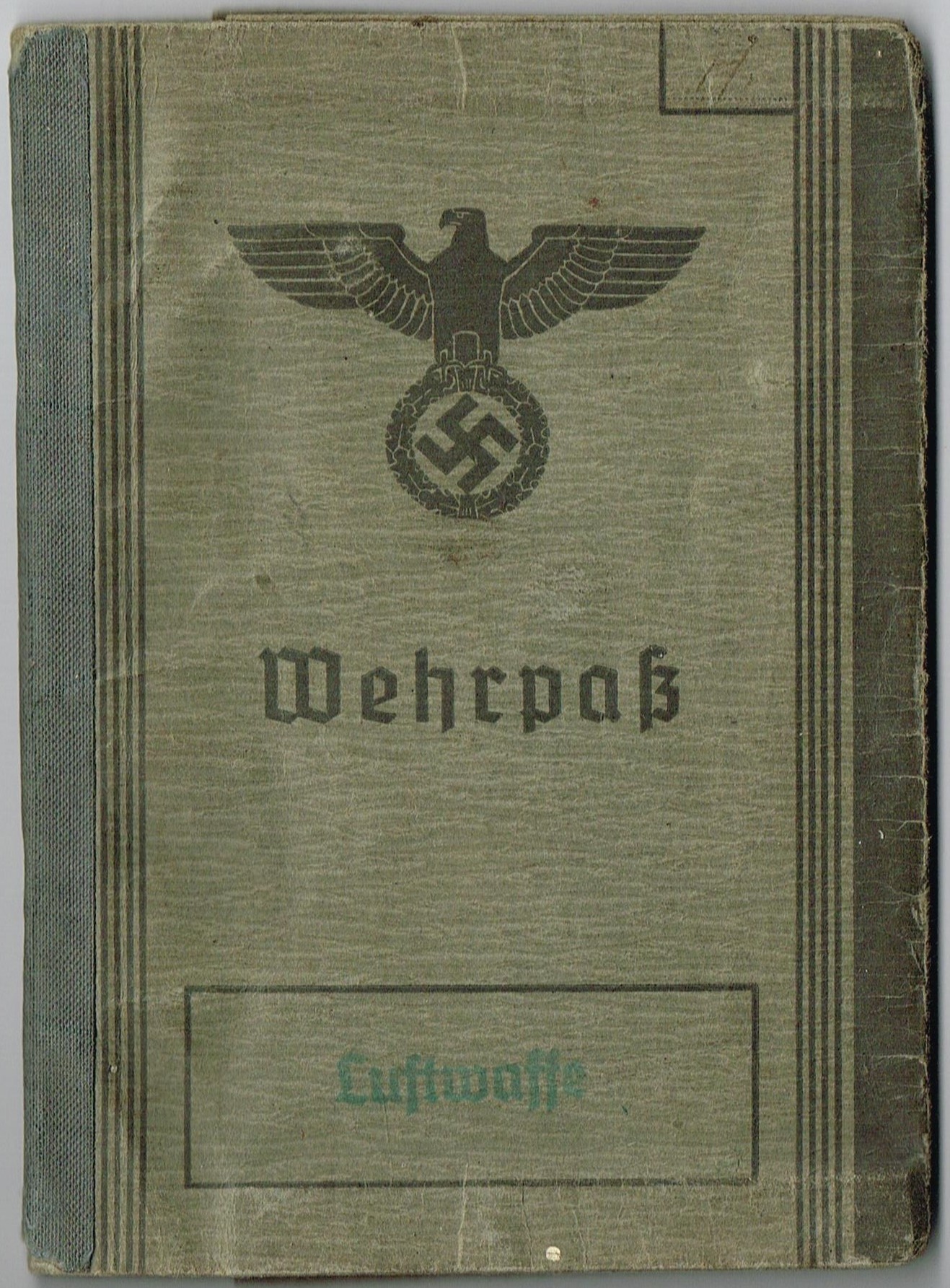 Wehrpass 2nd model Luftwaffe - Nr 02/432/20/4 + Wehrpass Notiz + Ausweis
